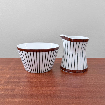 Gustavsberg Spisa Ribb Sugar Bowl and Creamer