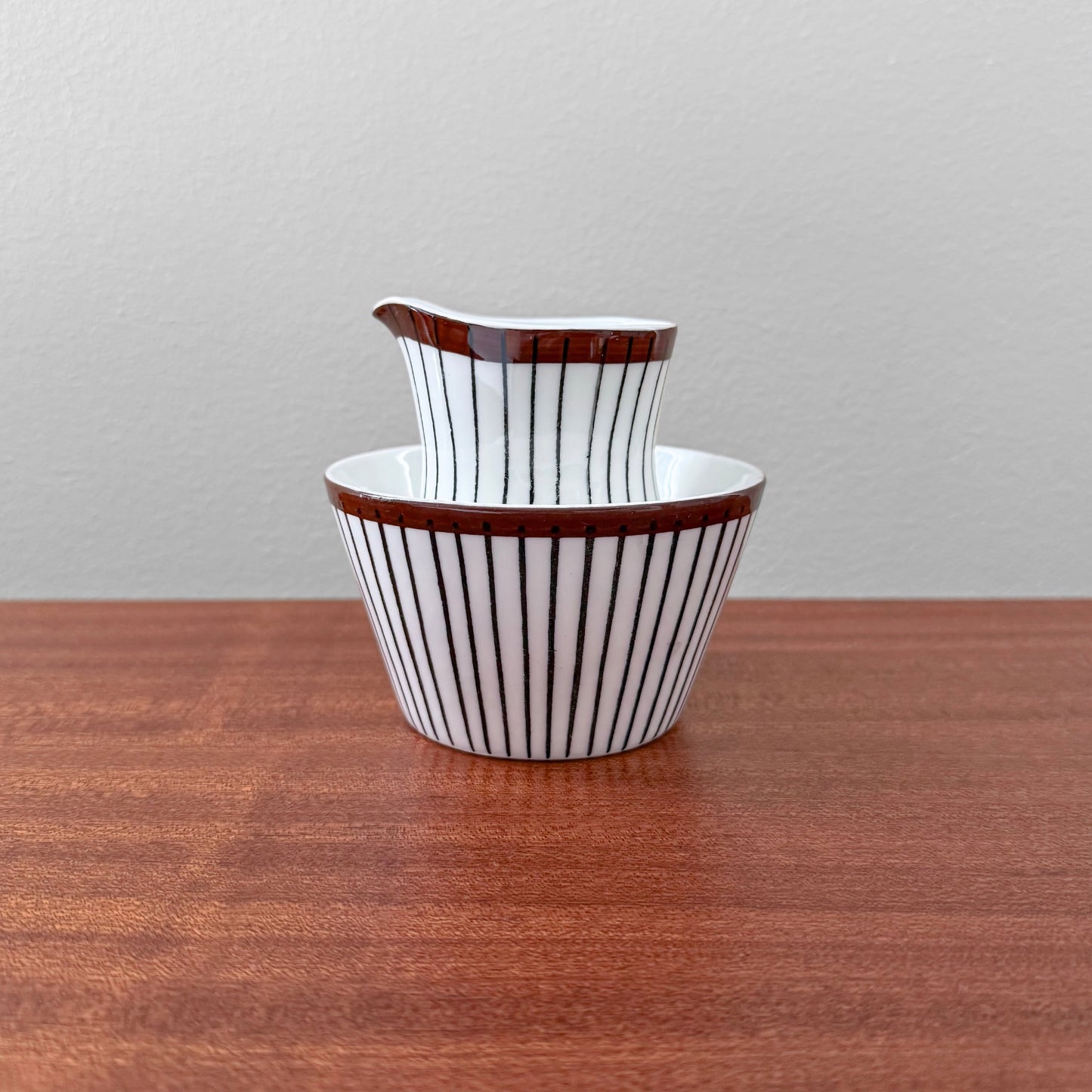 Gustavsberg Spisa Ribb Sugar Bowl and Creamer