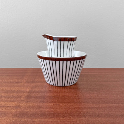 Gustavsberg Spisa Ribb Sugar Bowl and Creamer