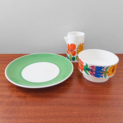 Gustavsberg Tahiti Sugar Bowl, Creamer and Plate