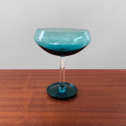 Nanny Still Harlekiini Turquoise Glass Dessert Bowl