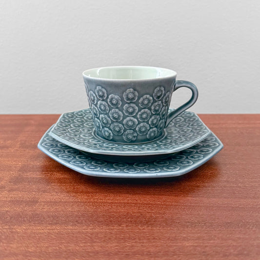 Quistgaard Azur Octagon Tea Cup Trio Set