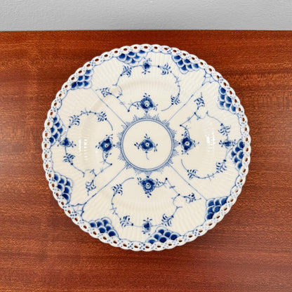 Royal Copenhagen Blue Fluted Full Lace Tea Cup Trio Set
