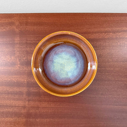 Søholm Manilla Small Stoneware Decorative Dish featuring a vintage glazed finish with warm brown and blue tones, showcasing authentic Nordic ceramics craftsmanship.