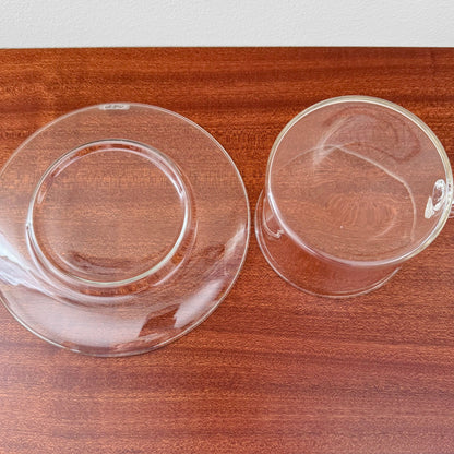 Signe Persson-Melin Boda Nova Glass Tea Cup with Saucer